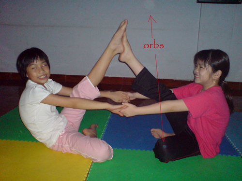 orbs at yoga class